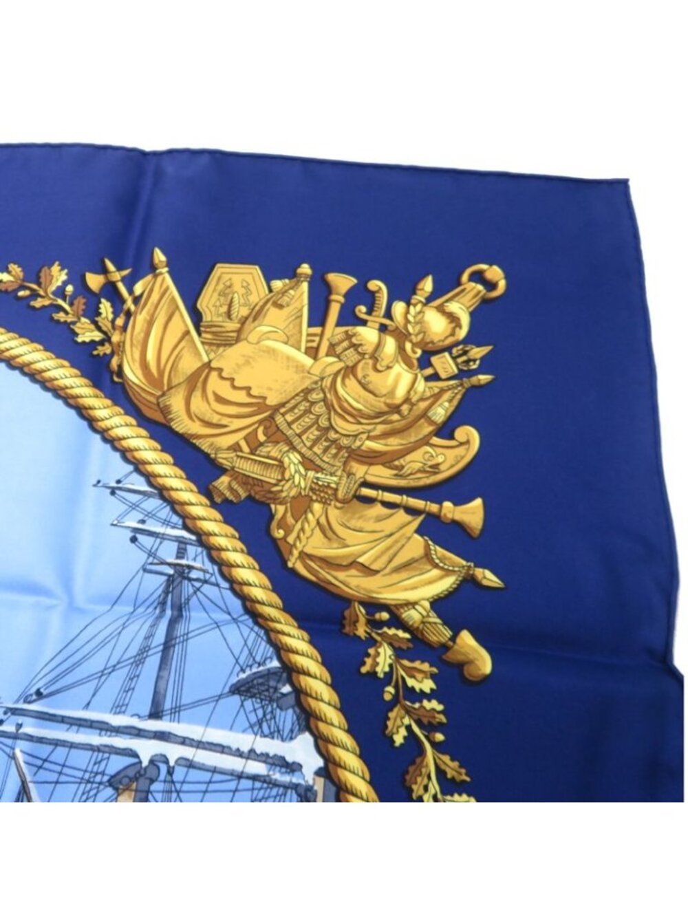 Hermes Scarf Silk Blue - Picture 3 of 9